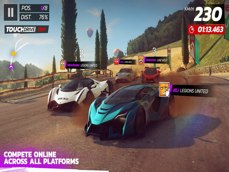 Đường đua vô tận trong Hack Asphalt 8