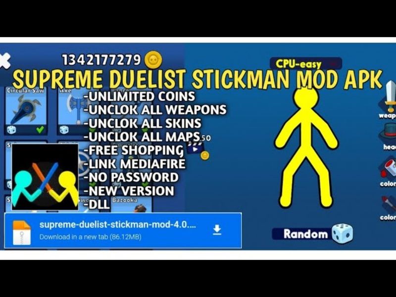 Khám Phá Tính Năng MOD Của Hack Supreme Duelist Stickman 