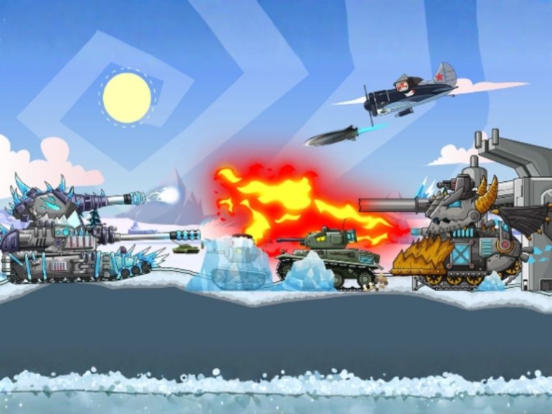 Tải Hack Tank Arena Steel Battle (Vô Hạn Tiền, Kim Cương) v2.1.0 2 Tank Arena Steel Battle Tận dụng địa hình để phòng thủ và tấn công