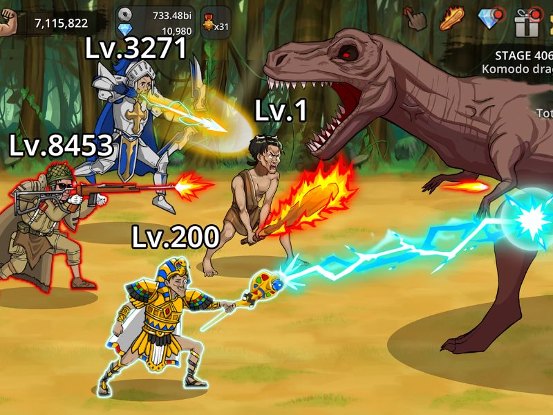 Tải Hack Anh Em Nguyên Thủy (Vô Hạn Tiền, Gỡ Quảng Cáo) v3.18 2 Anh Em Nguyên Thủy Chiến đấu để tăng level