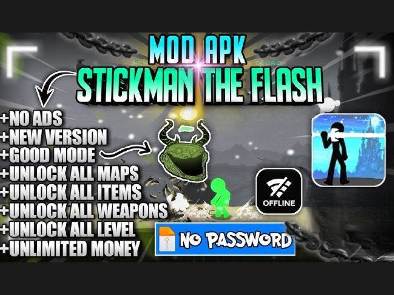 Tải Hack Stickman The Flash Mod Apk (Menu, Full Tiền) v1.78.23 2 Những Tính Năng Đặc Biệt Của Stickman The Flash Mod Apk
