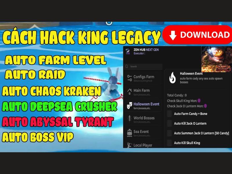 Tải Hack King Legacy (Auto Raid, Auto Farm) Update 9 Miễn Phí 2 Tính Năng Đặc Biệt Của Hack King Legacy