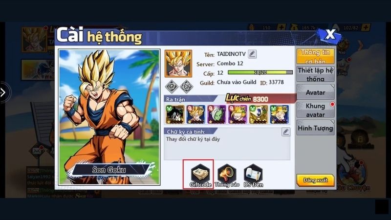 Tổng Hợp Code Combo Thức Tỉnh Huyền Thoại Mới Nhất 2026 – Nhận Quà Khủng 3 Bước 2: Mở trình nhập Giftcode