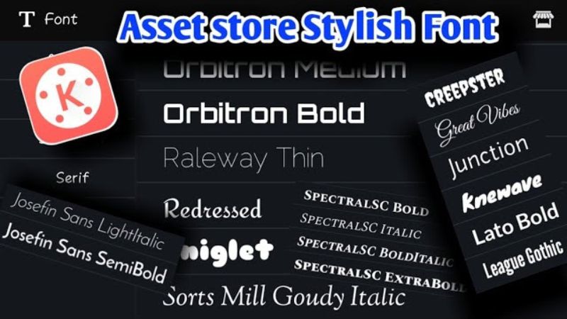 Tải Kinemaster Pro Apk v8.0.14.36002.GP Mới Nhất Miễn Phí 3 Kinemaster Thư Viện Phông Chữ Và Chèn Văn Bản Đa Dạng