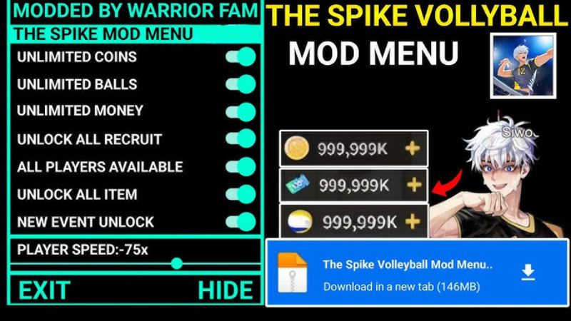 Các Tính Năng MOD Của Bản The Spike Volleyball Story Mod
