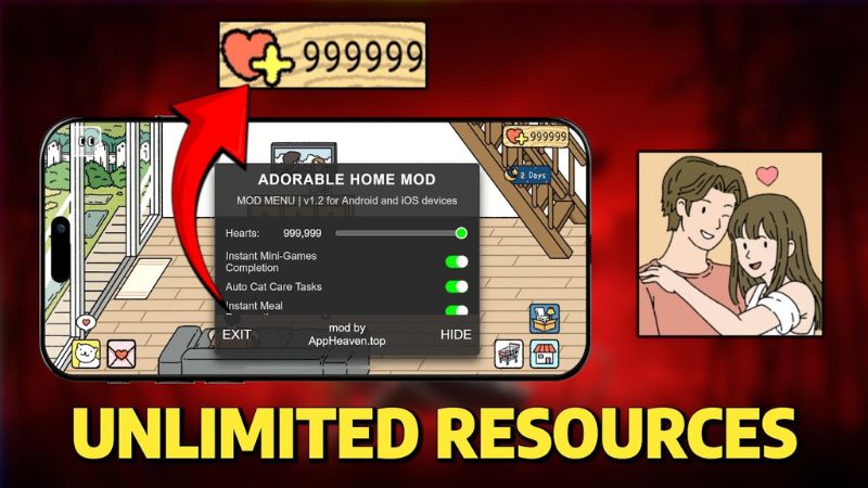 Tải Adorable Home MOD APK (Vô Hạn Tim, Tiền) v2.18.3 4 Các Tính Năng Nâng Cao Của Bản Adorable Home MOD APK