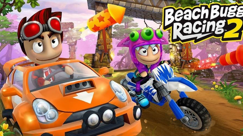 Tải Beach Buggy Racing 2 Hack (Vô Hạn Tiền) v2026.05.21 1 Các tay đua cạnh tranh trong Beach Buggy Racing 2 Hack