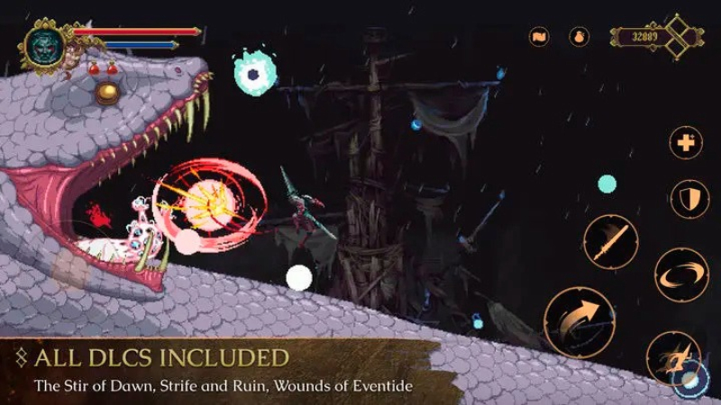 Gameplay Blasphemous APK khi khám phá khu vực u tối Cvstodia