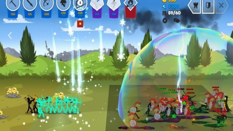 Tải Hack Stick War 3 (Mod Menu, Vô Hạn Tiền, Vàng) v2026.5.6960 3 Gameplay Stick War 3 Mod Menu với Battle Deck chiến đấu